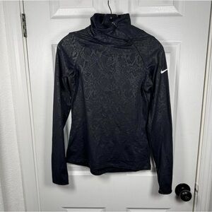 Nike‎ Black Snakeskin Patterned Long Sleeve DriFit Top